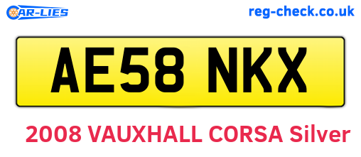AE58NKX are the vehicle registration plates.