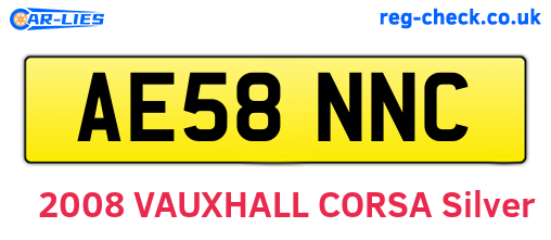 AE58NNC are the vehicle registration plates.