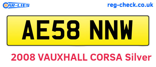 AE58NNW are the vehicle registration plates.