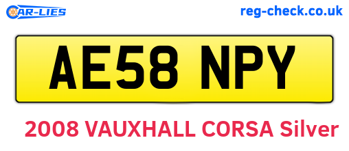 AE58NPY are the vehicle registration plates.