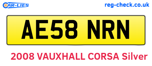 AE58NRN are the vehicle registration plates.
