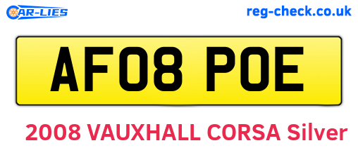 AF08POE are the vehicle registration plates.