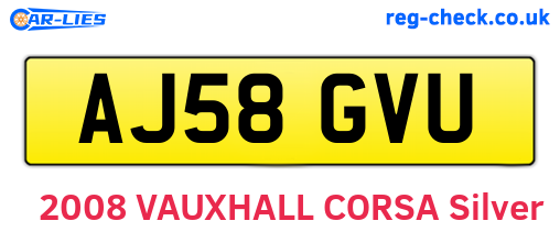 AJ58GVU are the vehicle registration plates.