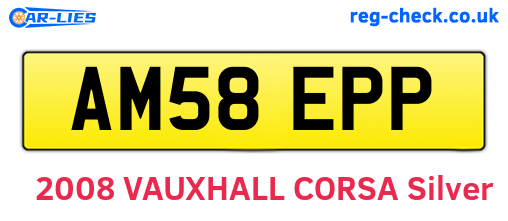 AM58EPP are the vehicle registration plates.