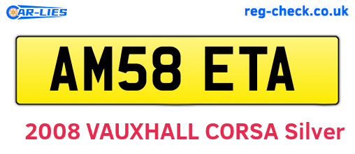 AM58ETA are the vehicle registration plates.