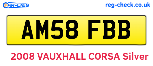 AM58FBB are the vehicle registration plates.