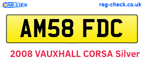 AM58FDC are the vehicle registration plates.