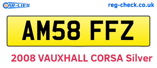 AM58FFZ are the vehicle registration plates.