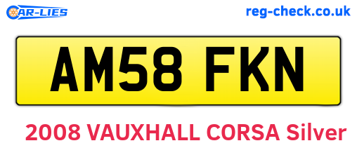 AM58FKN are the vehicle registration plates.