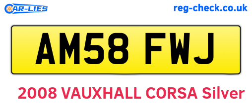 AM58FWJ are the vehicle registration plates.