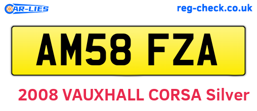 AM58FZA are the vehicle registration plates.