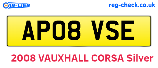 AP08VSE are the vehicle registration plates.