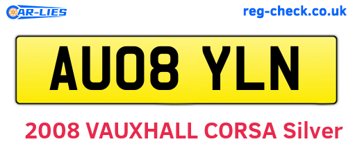 AU08YLN are the vehicle registration plates.