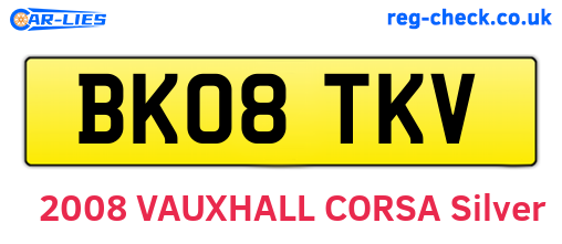 BK08TKV are the vehicle registration plates.