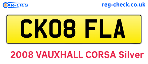 CK08FLA are the vehicle registration plates.