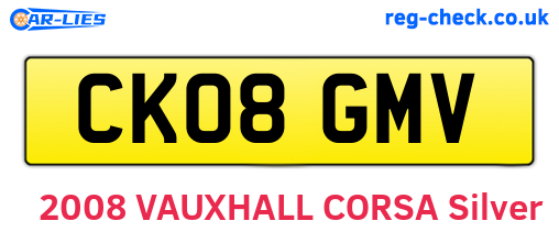 CK08GMV are the vehicle registration plates.