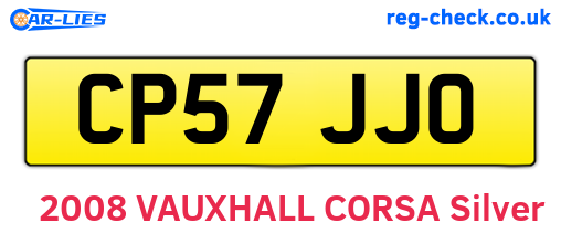 CP57JJO are the vehicle registration plates.