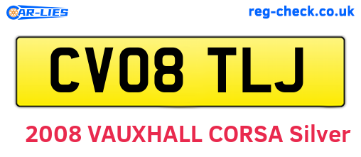 CV08TLJ are the vehicle registration plates.