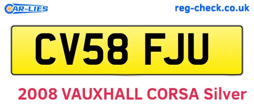 CV58FJU are the vehicle registration plates.
