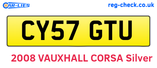 CY57GTU are the vehicle registration plates.