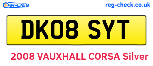 DK08SYT are the vehicle registration plates.