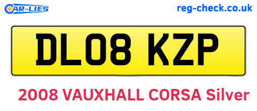 DL08KZP are the vehicle registration plates.