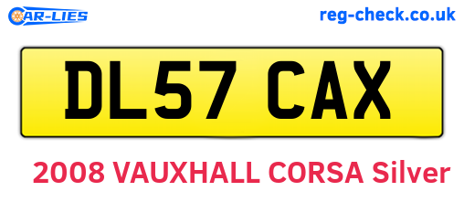 DL57CAX are the vehicle registration plates.