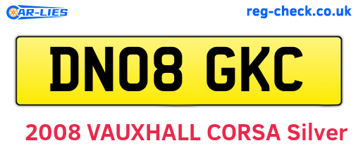DN08GKC are the vehicle registration plates.
