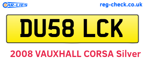 DU58LCK are the vehicle registration plates.