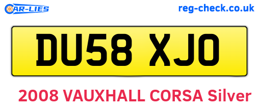 DU58XJO are the vehicle registration plates.
