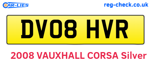DV08HVR are the vehicle registration plates.