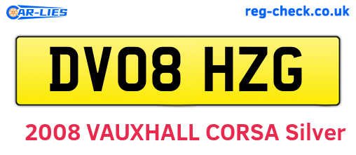 DV08HZG are the vehicle registration plates.