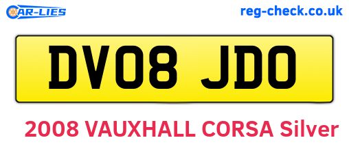 DV08JDO are the vehicle registration plates.