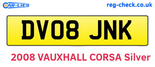 DV08JNK are the vehicle registration plates.