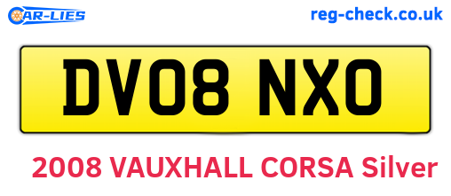 DV08NXO are the vehicle registration plates.