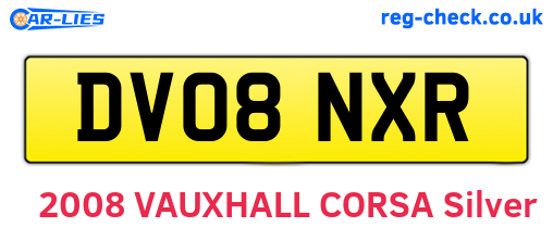 DV08NXR are the vehicle registration plates.