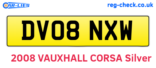 DV08NXW are the vehicle registration plates.