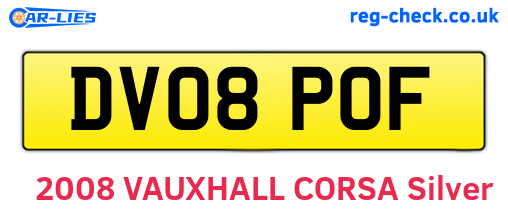 DV08POF are the vehicle registration plates.