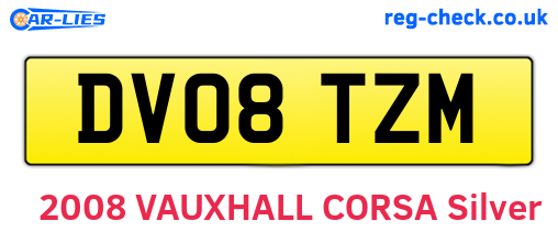 DV08TZM are the vehicle registration plates.