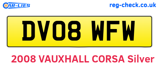 DV08WFW are the vehicle registration plates.