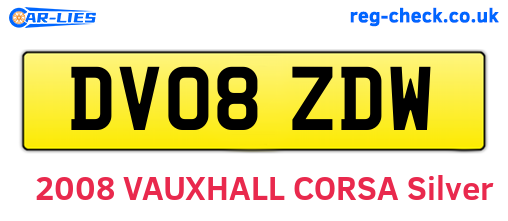 DV08ZDW are the vehicle registration plates.