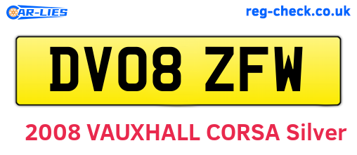 DV08ZFW are the vehicle registration plates.