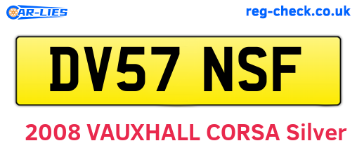 DV57NSF are the vehicle registration plates.