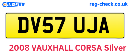 DV57UJA are the vehicle registration plates.