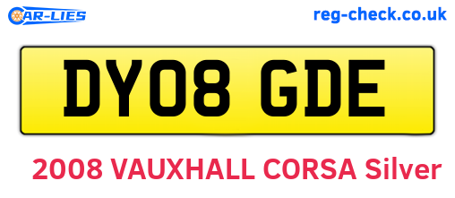 DY08GDE are the vehicle registration plates.