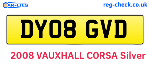 DY08GVD are the vehicle registration plates.