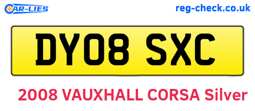 DY08SXC are the vehicle registration plates.