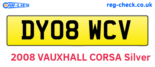 DY08WCV are the vehicle registration plates.