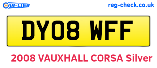 DY08WFF are the vehicle registration plates.