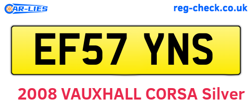 EF57YNS are the vehicle registration plates.